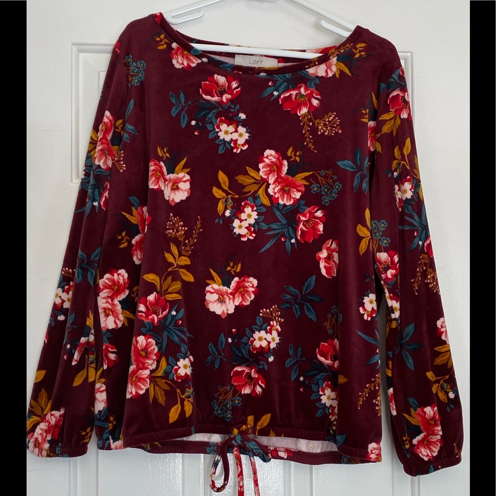 Gorgeous velvety Loft top-L
